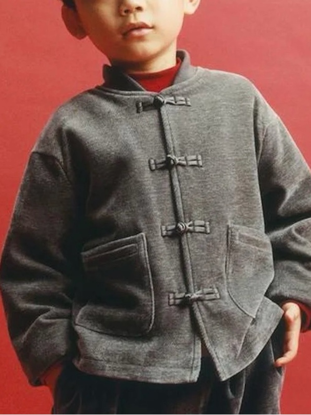 Zara Kids Gray Toggle-Front Jacket